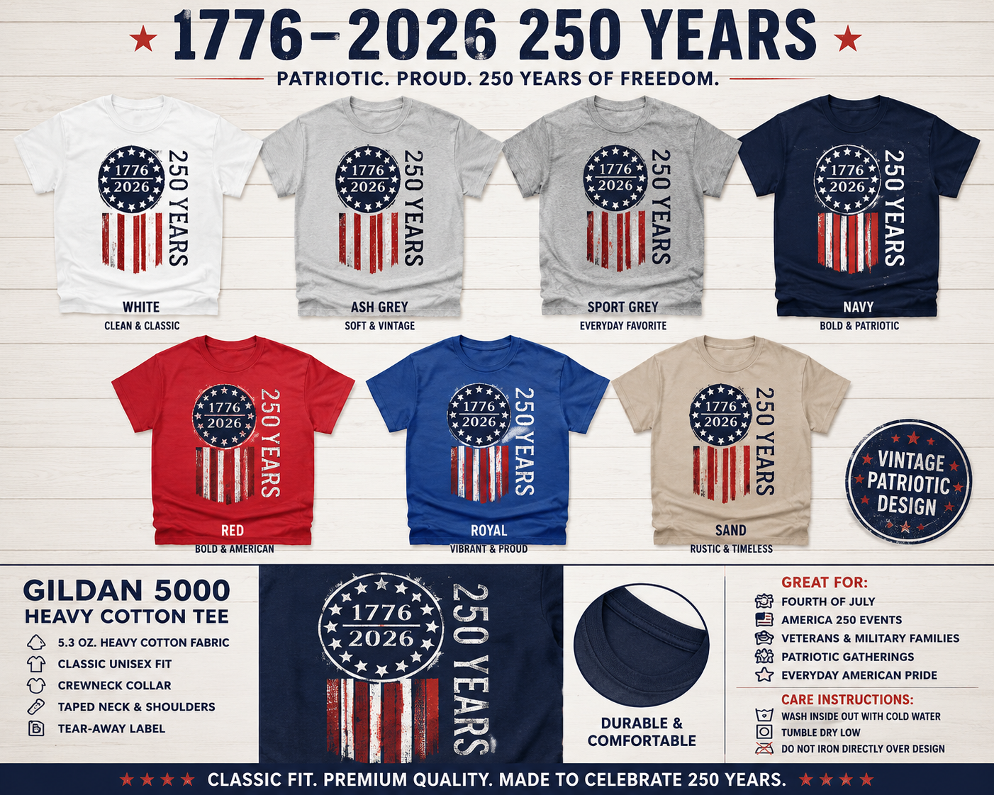 1776–2026 250 Years Graphic Tee