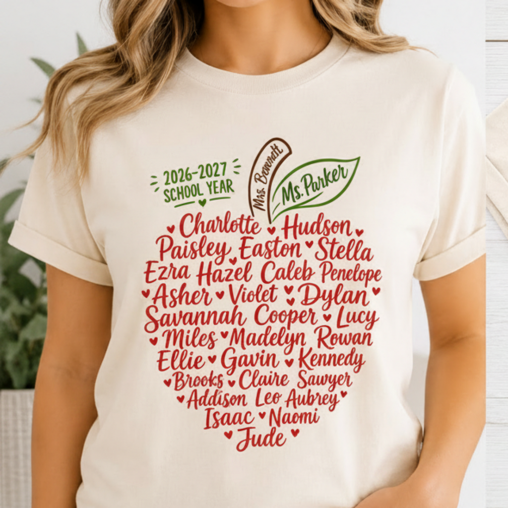 Personalized Teacher Apple T-Shirt