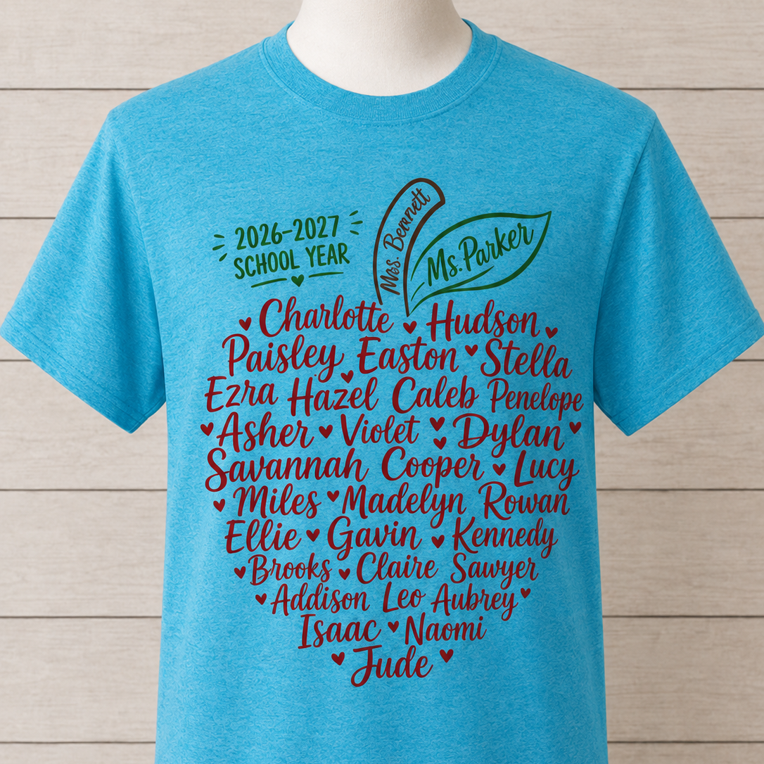 Personalized Teacher Apple T-Shirt