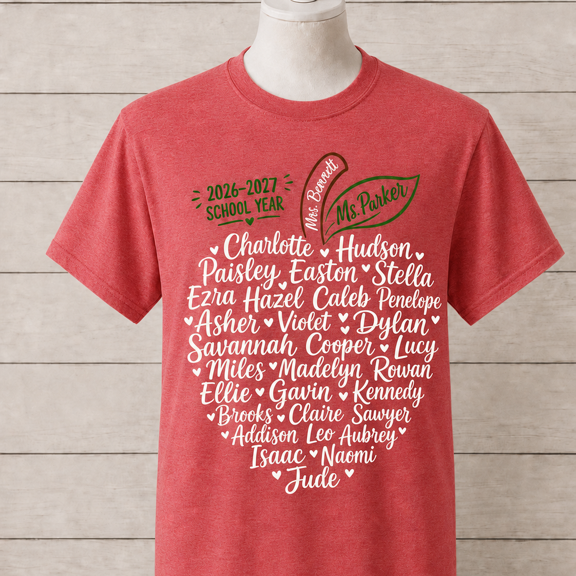 Personalized Teacher Apple T-Shirt