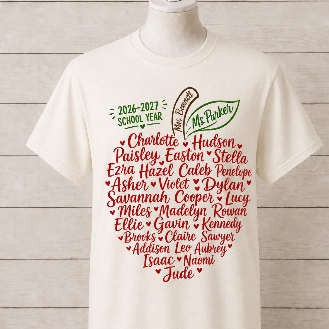 Personalized Teacher Apple T-Shirt