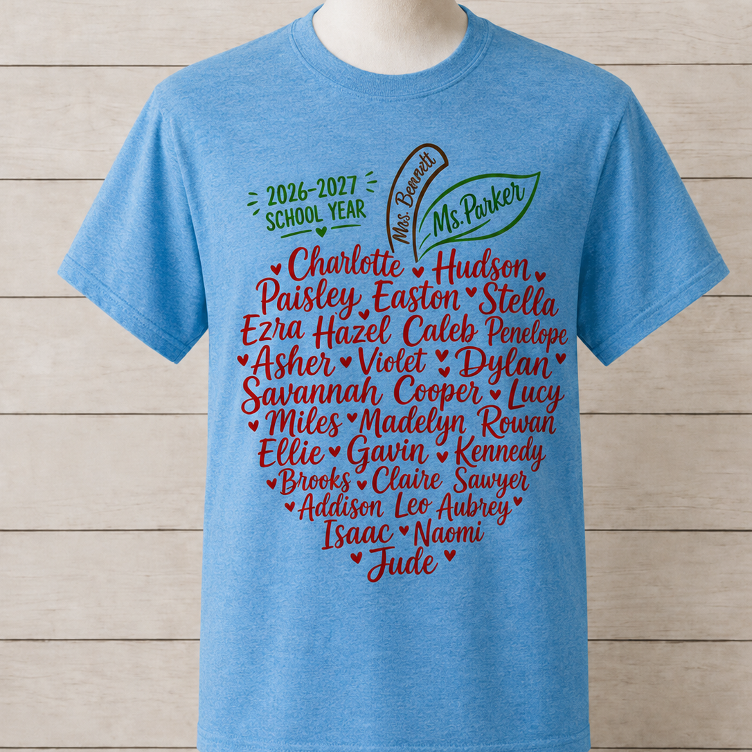 Personalized Teacher Apple T-Shirt