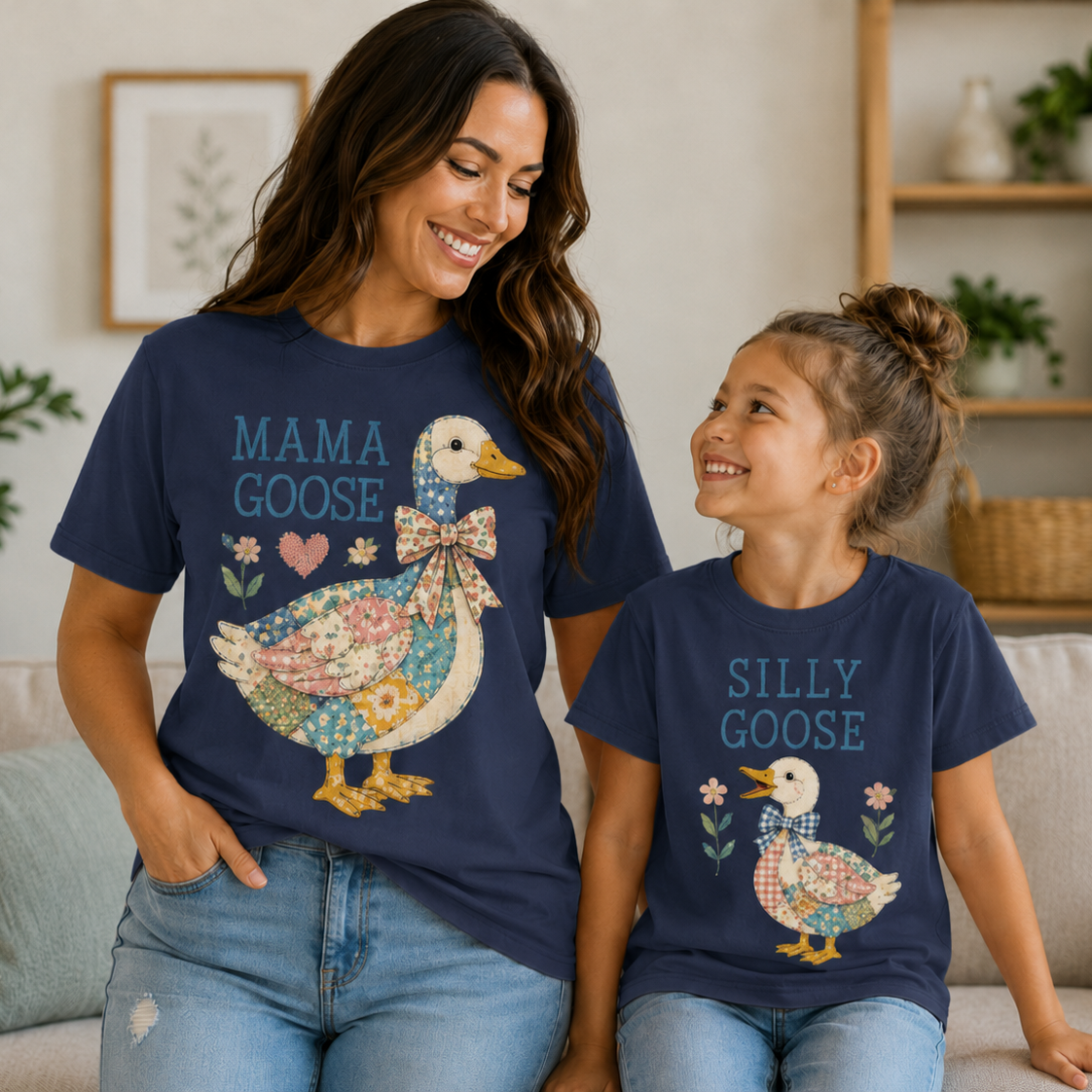 Mama Goose & Silly Goose Matching Comfort Colors® T-Shirt Set – Adult + Youth