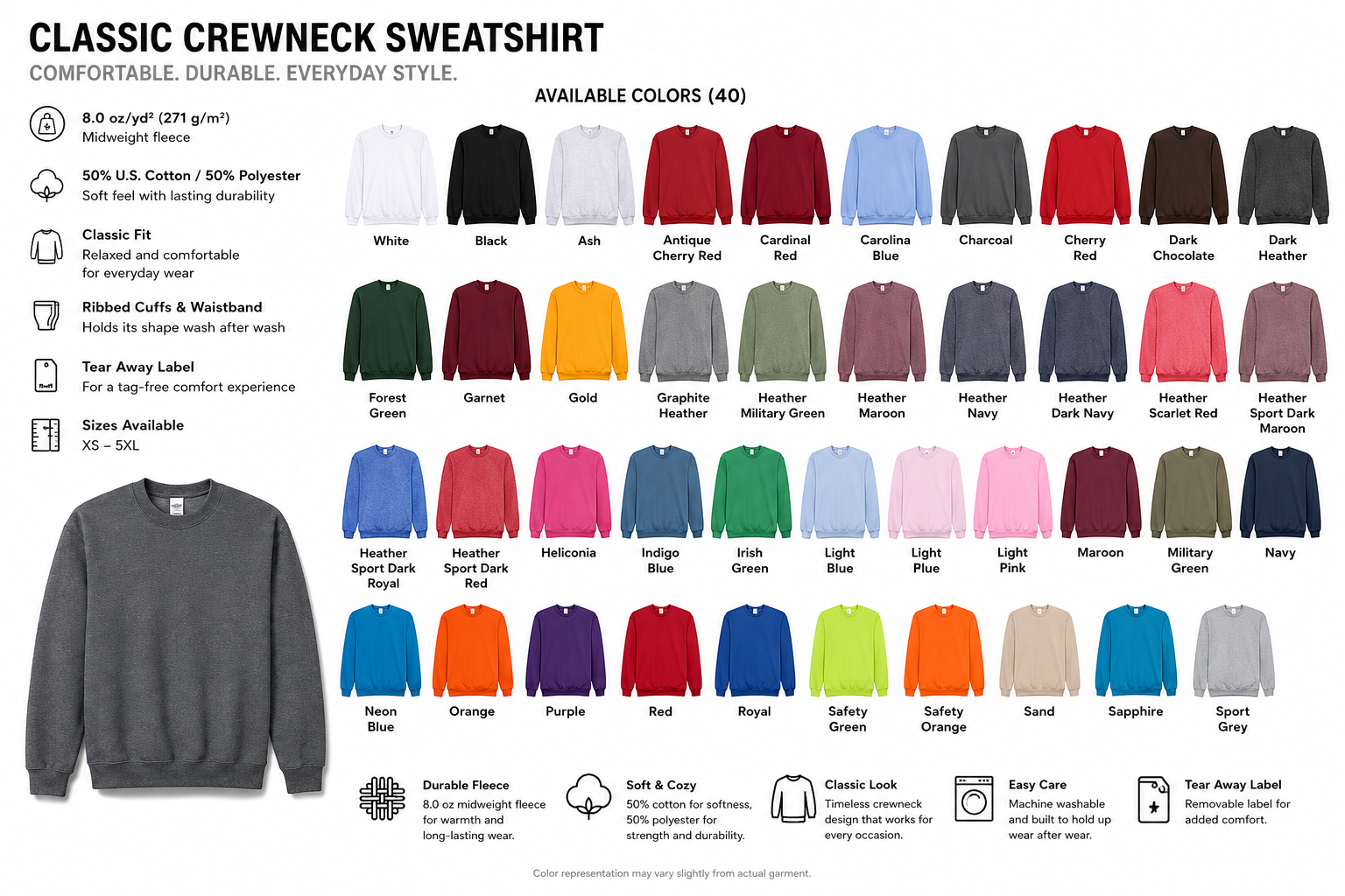 Custom Adult Crewneck Sweatshirt