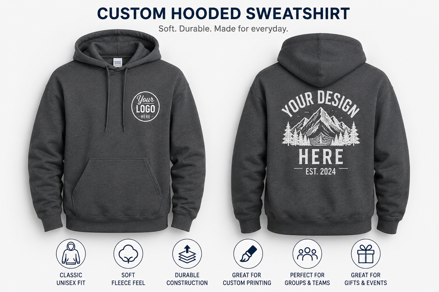 Custom Adult Pullover Hoodie