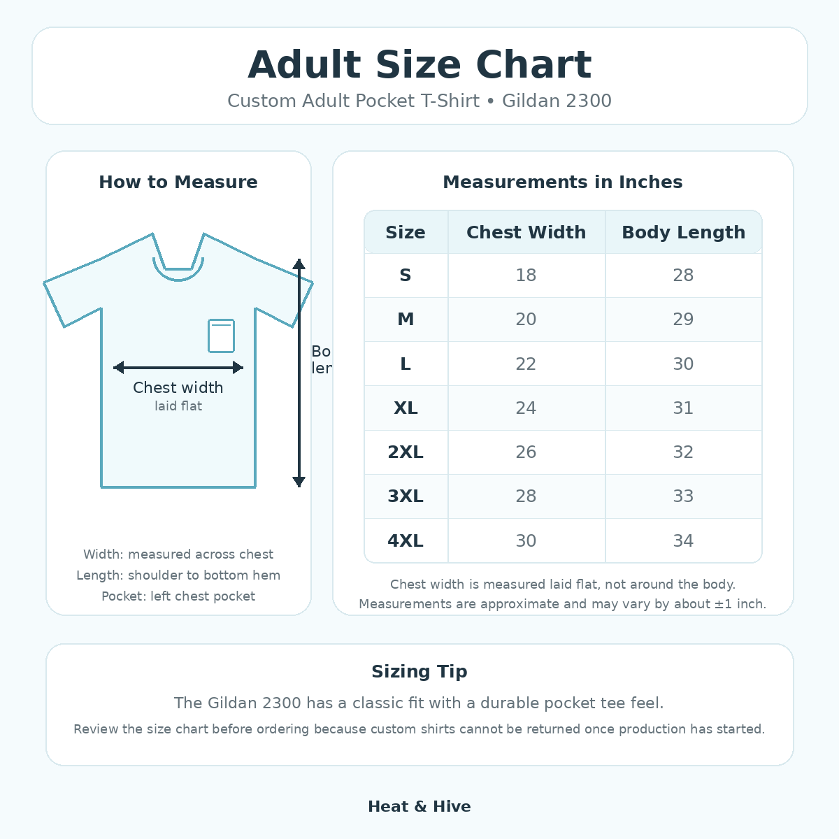 Custom Adult Pocket T-Shirt - Gildan 2300