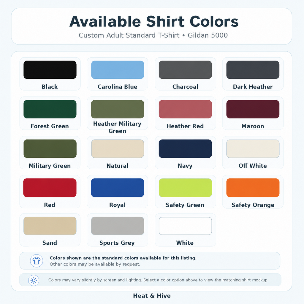 Custom Adult Standard T-Shirt - Gildan 5000
