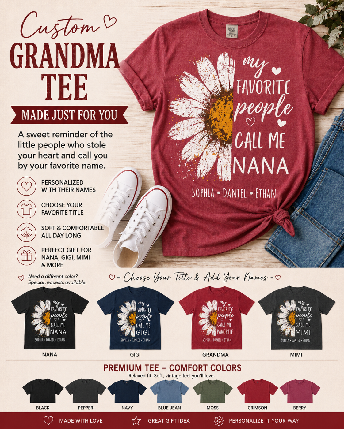 Half Daisy Short Sleeve T-Shirt