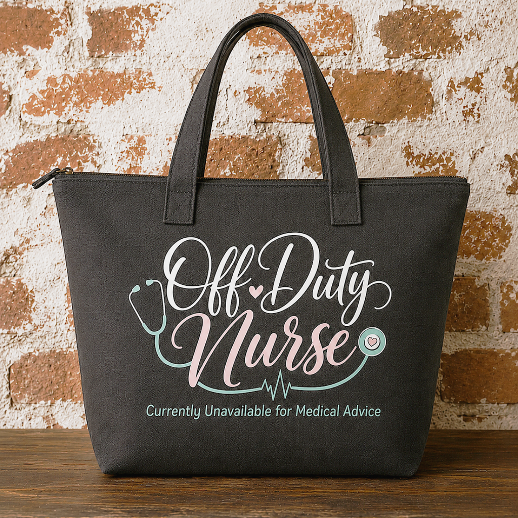 Off Duty Nurse Premium Zippered Tote Bag